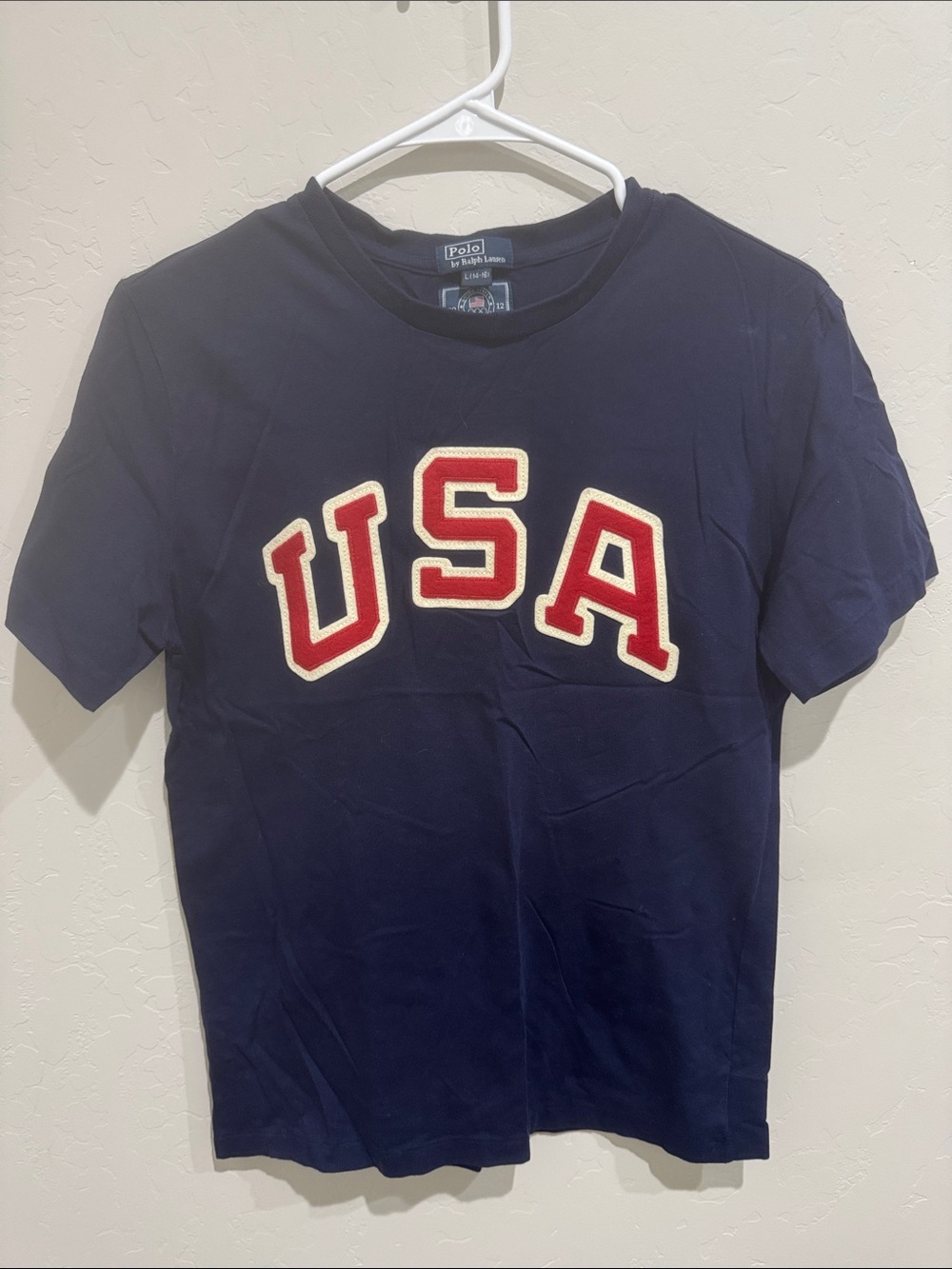 Ralph Lauren Navy Crewneck Tee with USA Olympic Patch 2012
